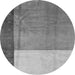 Round Machine Washable Abstract Gray Modern Rug, wshabs3069gry