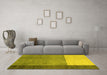 Machine Washable Abstract Yellow Modern Rug in a Living Room, wshabs3069yw