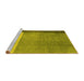 Sideview of Machine Washable Abstract Yellow Modern Rug, wshabs3069yw