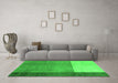 Machine Washable Abstract Green Modern Area Rugs in a Living Room,, wshabs3069grn