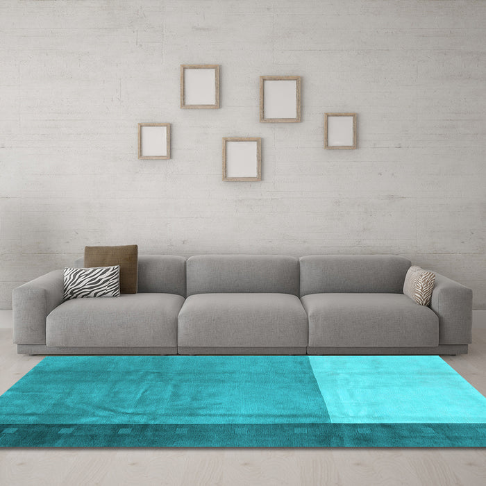 Machine Washable Abstract Light Blue Modern Rug in a Living Room, wshabs3069lblu