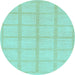 Round Solid Light Blue Modern Rug, abs306lblu