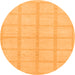 Round Solid Orange Modern Rug, abs306org