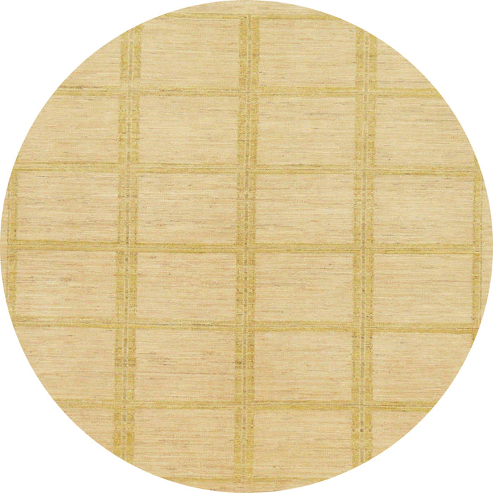 Round Abstract Orange Solid Rug, abs306