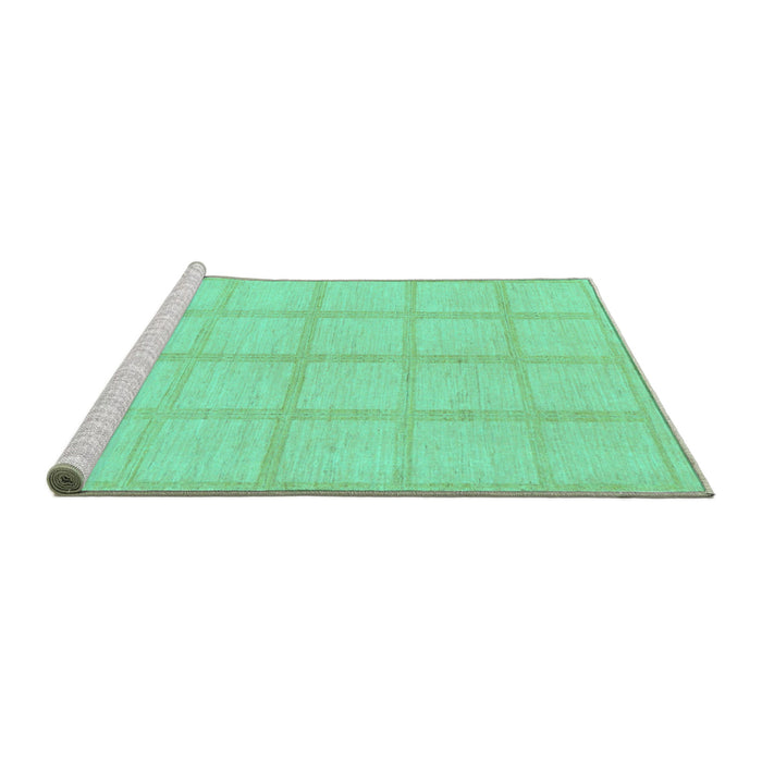 Sideview of Machine Washable Solid Turquoise Modern Area Rugs, wshabs306turq