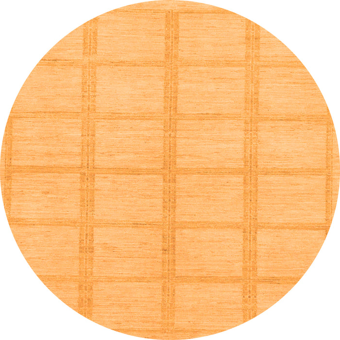 Round Machine Washable Solid Orange Modern Area Rugs, wshabs306org