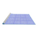 Sideview of Machine Washable Solid Blue Modern Rug, wshabs306blu