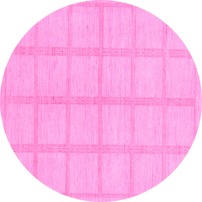 Round Solid Pink Modern Rug, abs306pnk