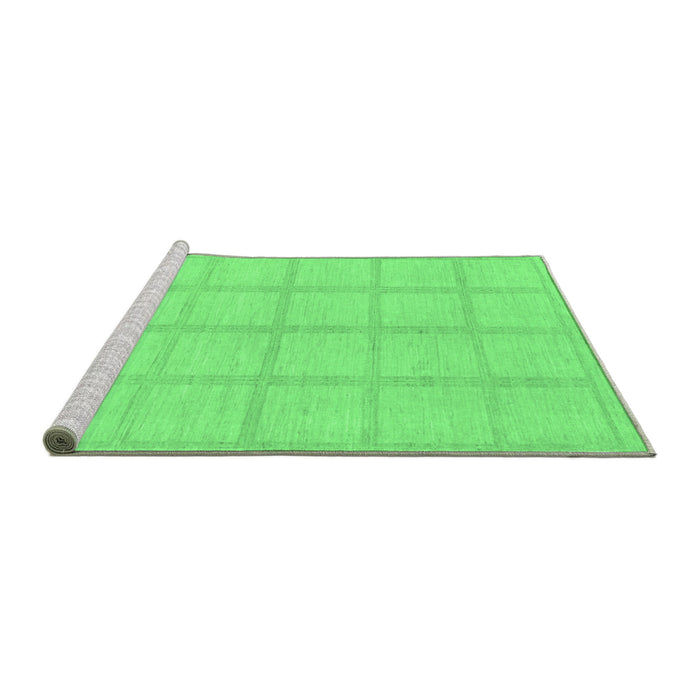 Sideview of Machine Washable Solid Emerald Green Modern Area Rugs, wshabs306emgrn
