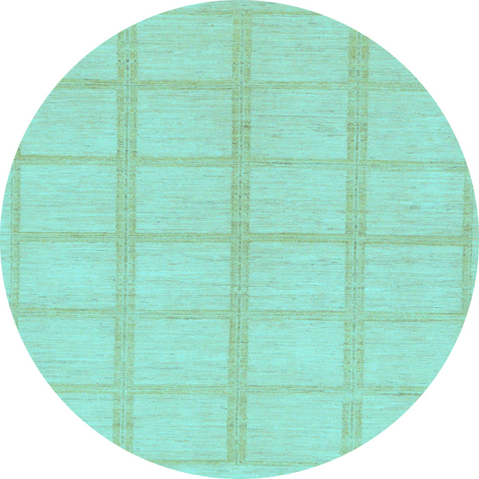 Round Machine Washable Solid Light Blue Modern Rug, wshabs306lblu