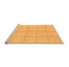 Sideview of Machine Washable Solid Orange Modern Area Rugs, wshabs306org