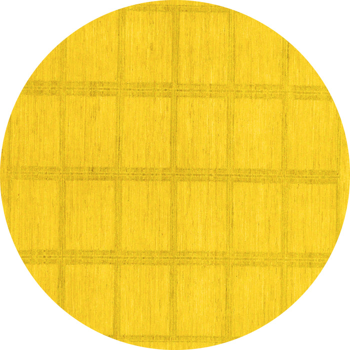 Round Solid Yellow Modern Rug, abs306yw