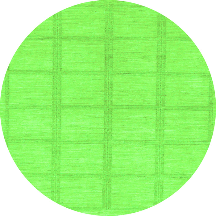 Round Solid Green Modern Rug, abs306grn