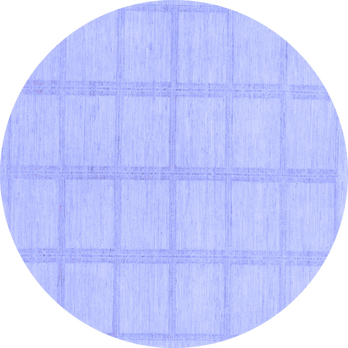Round Solid Blue Modern Rug, abs306blu