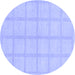 Round Solid Blue Modern Rug, abs306blu