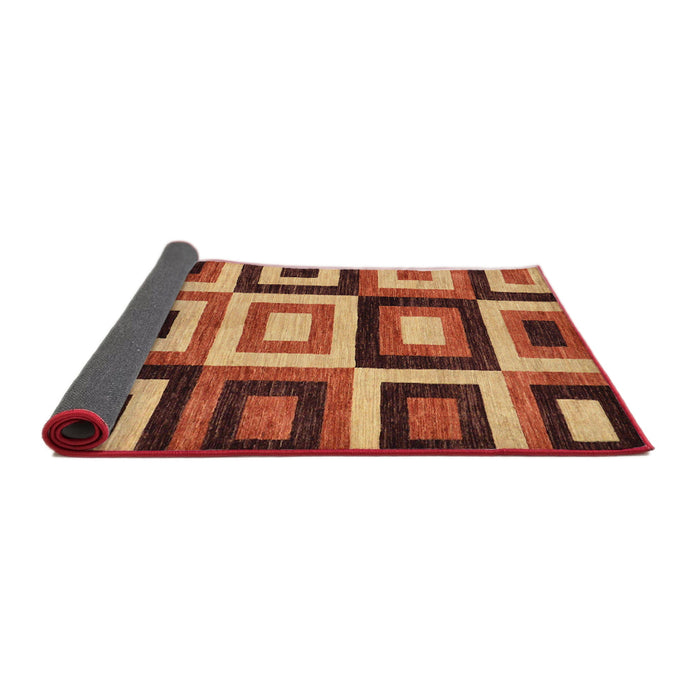 Sideview of Abstract Red Modern Rug, abs307