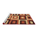 Sideview of Machine Washable Abstract Tomato Red Rug, wshabs307