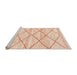 Sideview of Machine Washable Abstract Orange Rug, wshabs3070