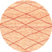 Round Solid Orange Modern Rug, abs3070org