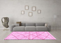 Machine Washable Solid Pink Modern Rug, wshabs3070pnk