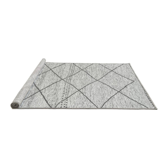 Sideview of Machine Washable Solid Gray Modern Rug, wshabs3070gry