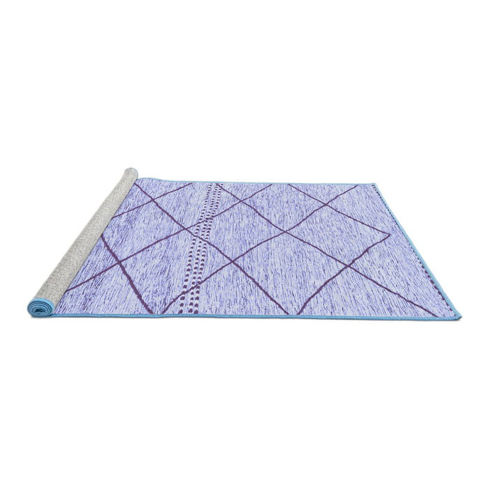 Sideview of Machine Washable Solid Blue Modern Rug, wshabs3070blu