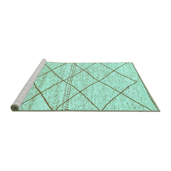 Sideview of Machine Washable Solid Turquoise Modern Area Rugs, wshabs3070turq