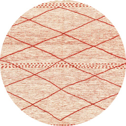 Round Machine Washable Abstract Orange Rug, wshabs3070