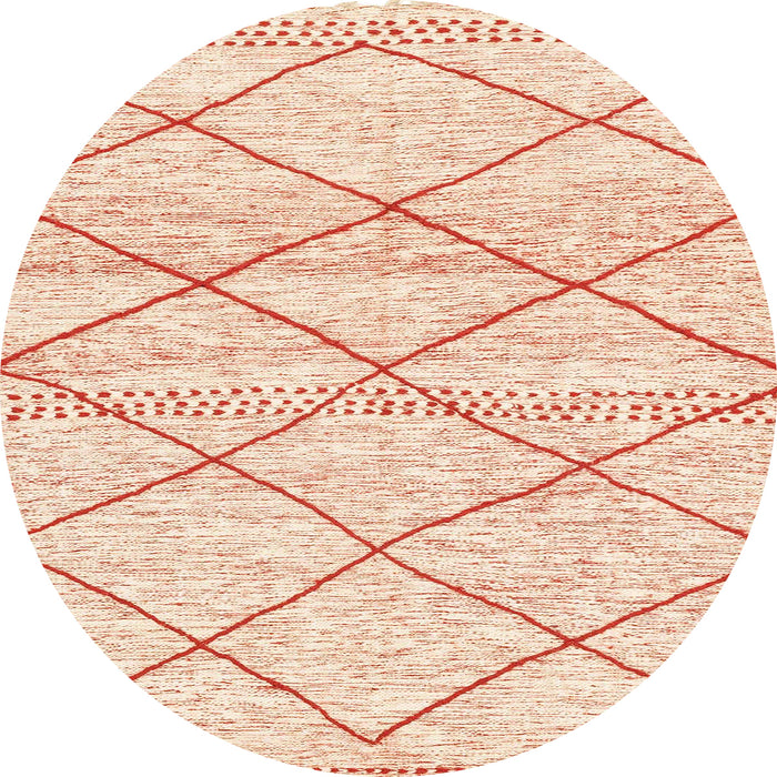 Round Machine Washable Abstract Orange Rug, wshabs3070