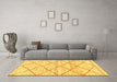 Machine Washable Solid Yellow Modern Rug in a Living Room, wshabs3070yw