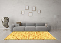 Machine Washable Solid Yellow Modern Rug, wshabs3070yw