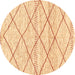 Round Solid Brown Modern Rug, abs3070brn