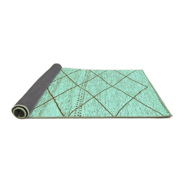 Sideview of Solid Turquoise Modern Rug, abs3070turq