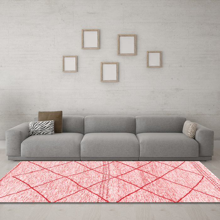 Modern Red Washable Rugs