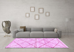 Machine Washable Solid Purple Modern Area Rugs in a Living Room, wshabs3070pur