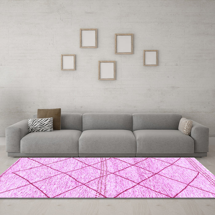 Machine Washable Solid Purple Modern Area Rugs in a Living Room, wshabs3070pur