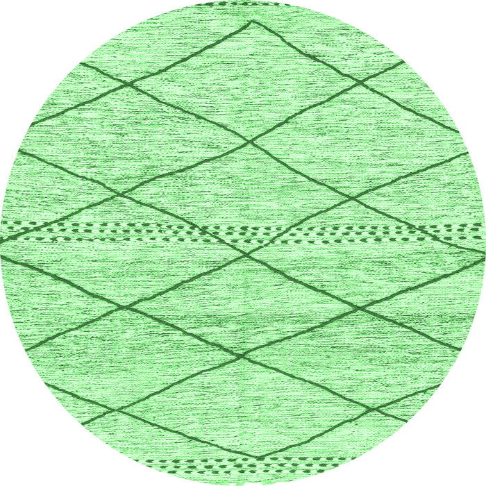 Round Solid Emerald Green Modern Rug, abs3070emgrn
