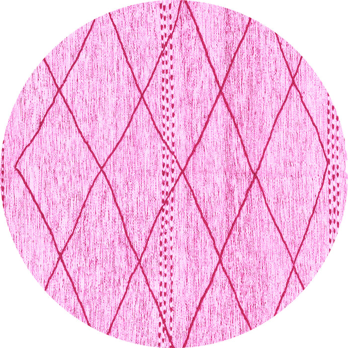 Round Machine Washable Solid Pink Modern Rug, wshabs3070pnk