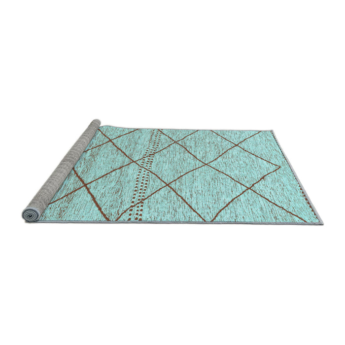 Sideview of Machine Washable Solid Light Blue Modern Rug, wshabs3070lblu