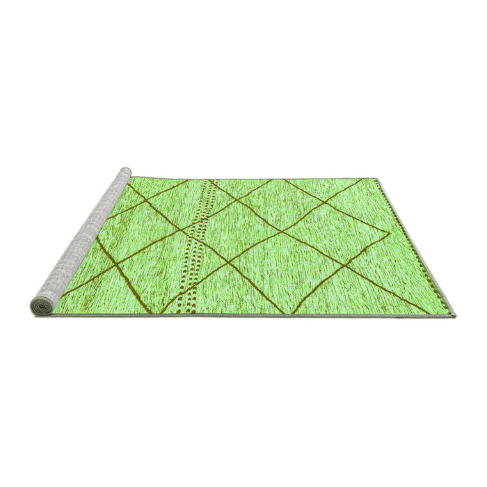 Sideview of Machine Washable Solid Green Modern Area Rugs, wshabs3070grn