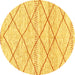 Round Solid Yellow Modern Rug, abs3070yw