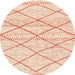 Round Abstract Orange Solid Rug, abs3070