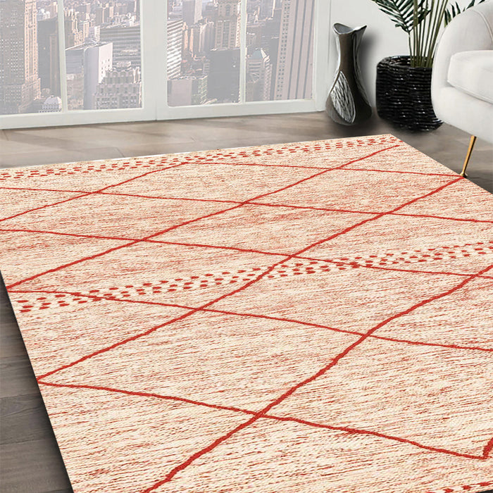 Machine Washable Abstract Orange Rug in a Family Room, wshabs3070