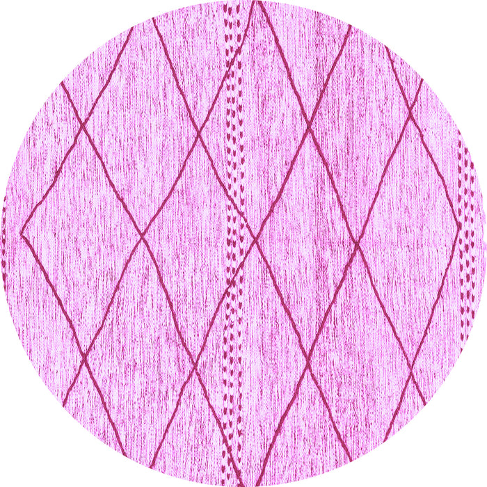 Round Machine Washable Solid Purple Modern Area Rugs, wshabs3070pur