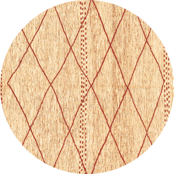 Round Machine Washable Solid Brown Modern Rug, wshabs3070brn
