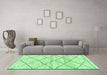 Machine Washable Solid Emerald Green Modern Area Rugs in a Living Room,, wshabs3070emgrn