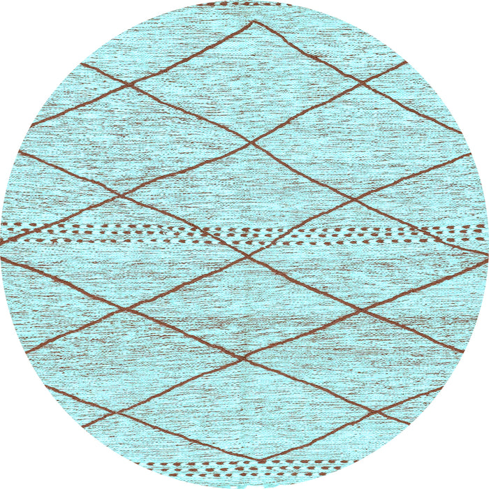Round Machine Washable Solid Light Blue Modern Rug, wshabs3070lblu