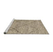 Sideview of Machine Washable Abstract Gold Rug, wshabs3071