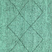 Square Abstract Turquoise Modern Rug, abs3071turq