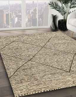 Machine Washable Abstract Gold Rug in a Family Room, wshabs3071